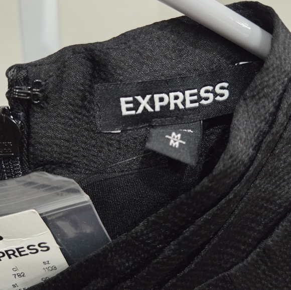 EXPRESS WOMEN'S BLACK MOCK MECH COCKTAIL DRESS SIZE MEDIUM NWT - Picture 5 of 10